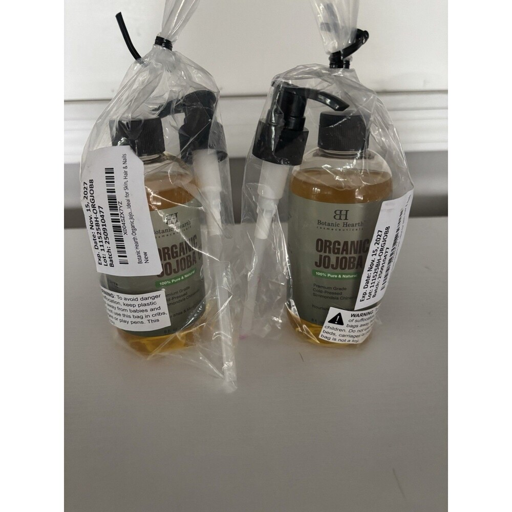 2 Pk Handcraft USDA Organic Jojoba Oil 8 oz– 100% Pure & Natural for Skin, Face,